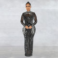 Sparkly Rhinestone Transparent Long Dress