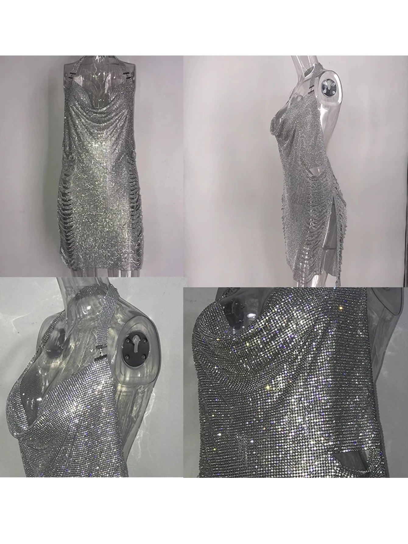 Sexy Bling Metal Body Chain Rhinestone Summer Dress