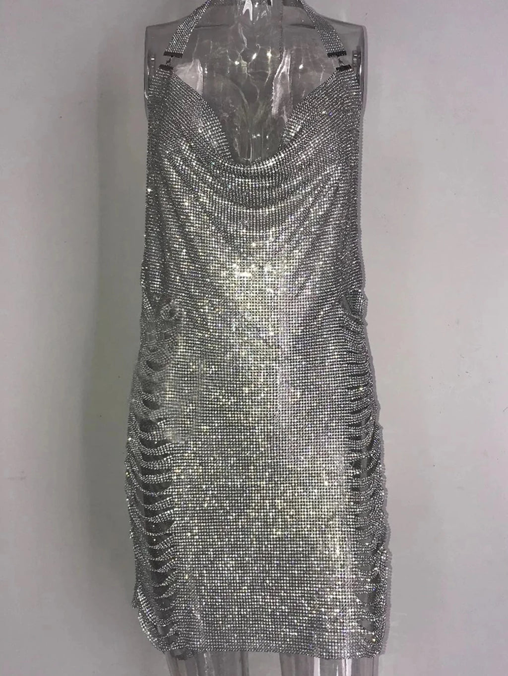 Sexy Bling Metal Body Chain Rhinestone Summer Dress